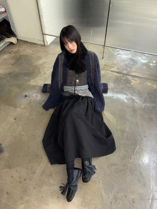 [NeverSeez] Jacquard Voluminous Skirt