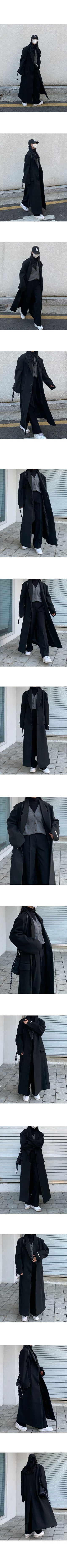 [Unisex] Single-button tailored long coat