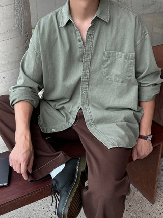 Haze Aging Fade Washed Shirt