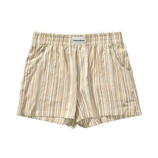 [Monterest] Lace Trim Striped Relaxed Shorts