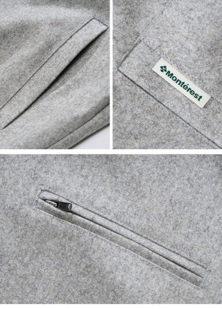 [Monterest] Wool Blend Stand Collar Harrington Jacket