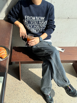 FROM NOW Intarsia Soft Knit