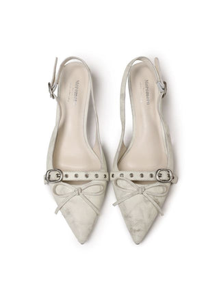 [moromoro2] Leather Bowknot Sandals