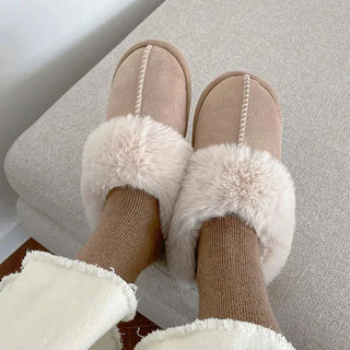9115 Fluffy Suede Fur Slippers