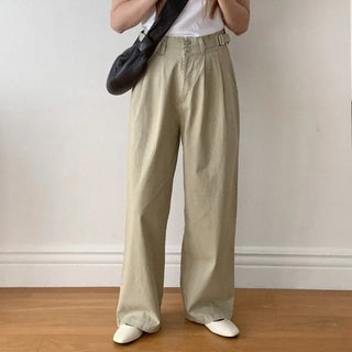 Buckle Cotton Pants