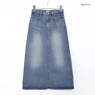 Long denim skirt