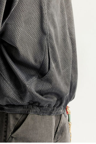[Monterest] Washed Mesh Oversized Track Jacket