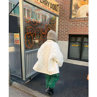 Oversized quilted down jacket