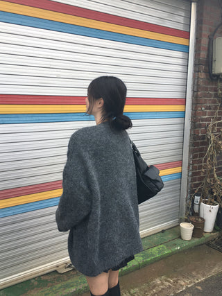 Angora V-neck cardigan