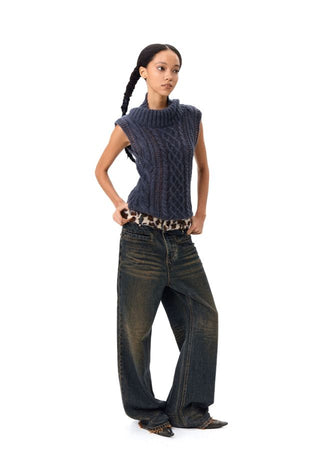 CONP Leopard Patchwork Jeans