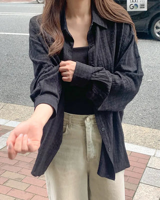 Loose-fit summer check shirt