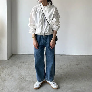 Side fringe denim pants