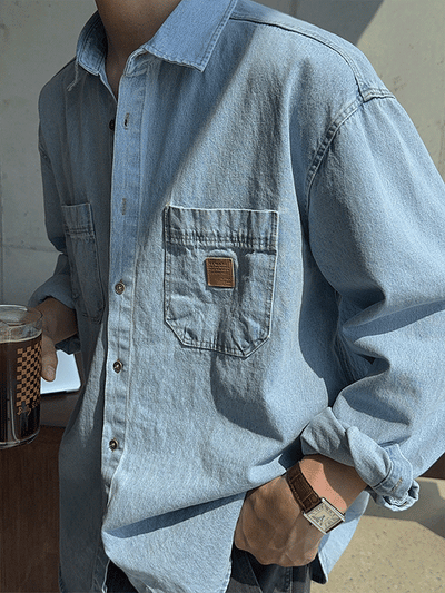 BEWARE Patchwork Denim Shirt