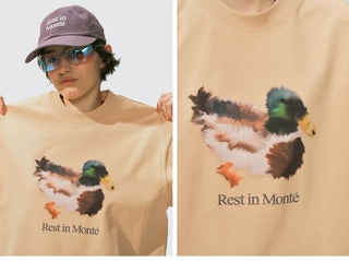 [Monterest] Ink Print Relaxed Fit Crewneck T-Shirt