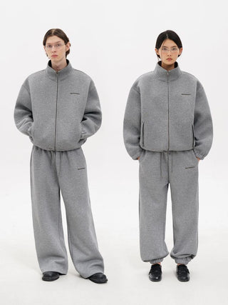 [MASONPRINCE] Heavyweight Air Layer Stand Collar Hoodie Set