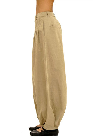 [Moromoro2] Cotton Pleated Tapered Wide  Pants