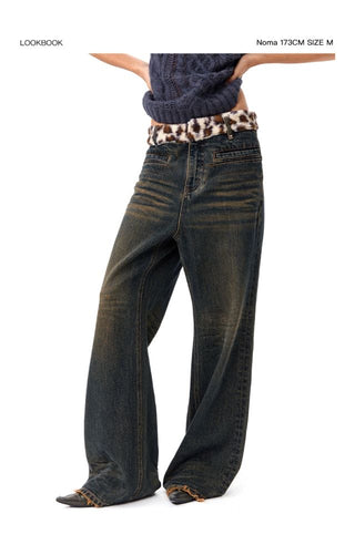 CONP Leopard Patchwork Jeans