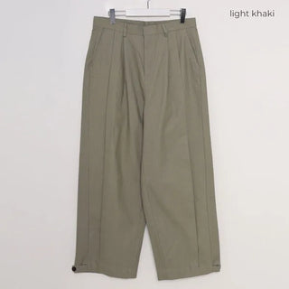Deep pintuck line cotton pants