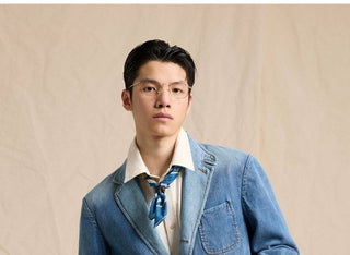 [CULTUM] Washed Denim Blazer