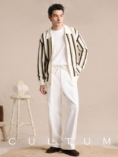[CULTUM] Relaxed Fit Openwork Knit Cardigan