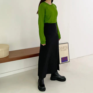 Slit long skirt