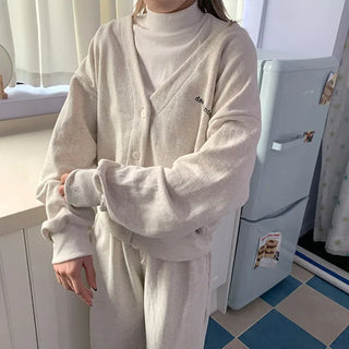 V-neck cotton cardigan