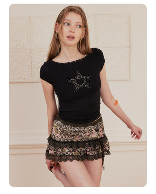 [NECY] Love Star Back Open Strap T