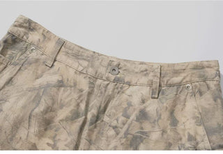 [Monterest] Washed Cotton Cropped Cargo Shorts
