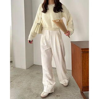 2-pleat wide slacks