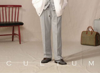 [CULTUM] Merino Wool Blend Stand Collar Jacket