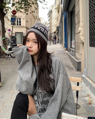 Lettering Hooded Oversized T-Shirt (4 colors)