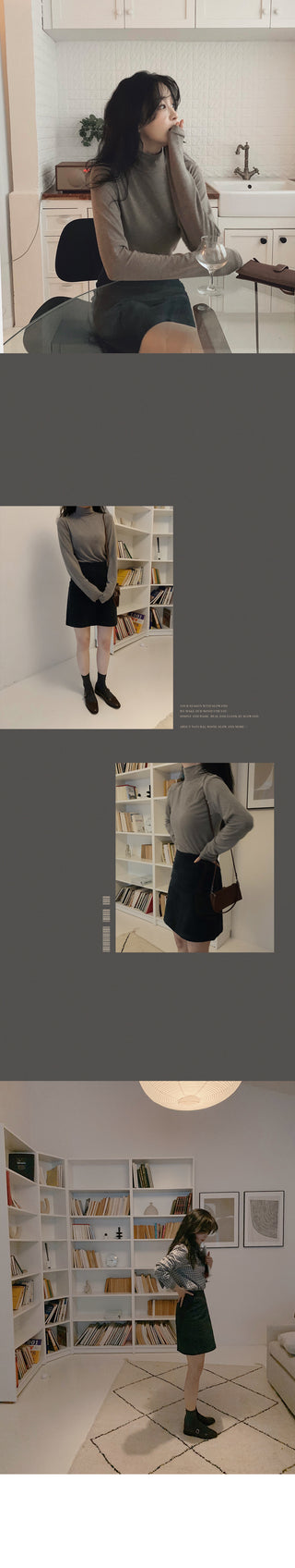 (Over 30,000 sold) Basic Turtleneck T-Shirt - 10 colors