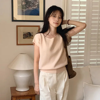 Slim boat neck knit