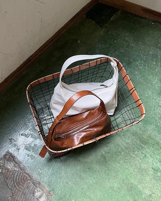 Eco-leather round shoulder bag