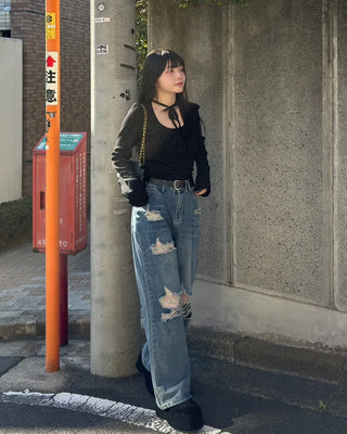 Vintage wide-fit denim pants