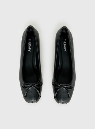 Therapy Sire Block Heel Ballerina Shoes Black
