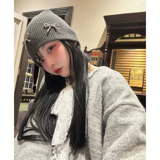 Pearl Ribbon Beanie