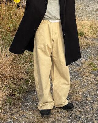 Herringbone Wide Curve Pants