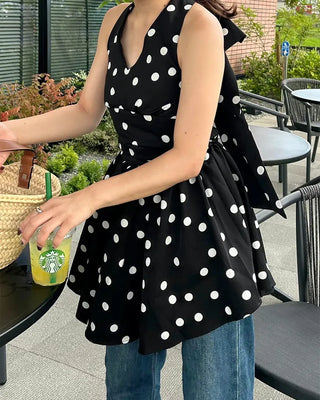 Polka Dot Halter Mini Dress
