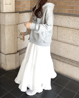 Can-can frill long skirt