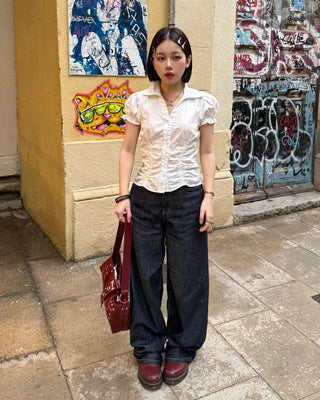 Wide selvedge denim pants