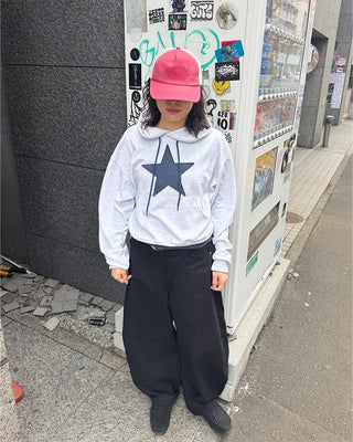 Loose-fit star hooded parka