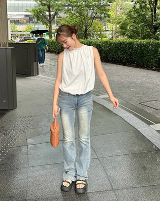 Neck shirring blouse