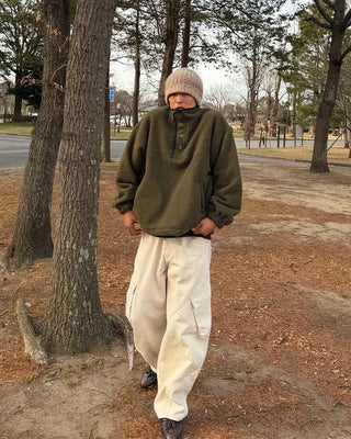 Half-neck button fleece