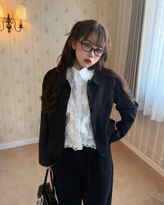 Round collar short jacket