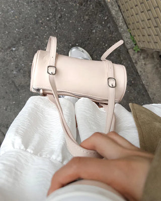 Faux leather buckle shoulder bag