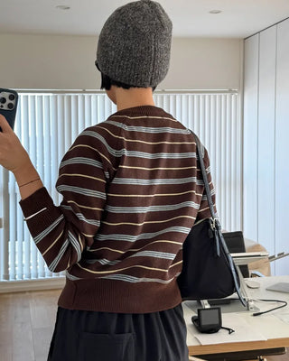 Striped Round Cardigan