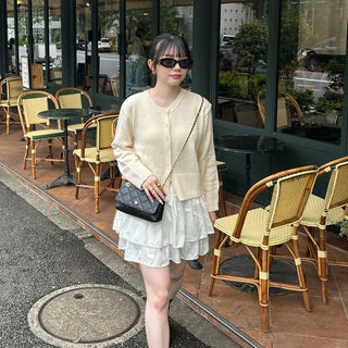 Basic color cardigan
