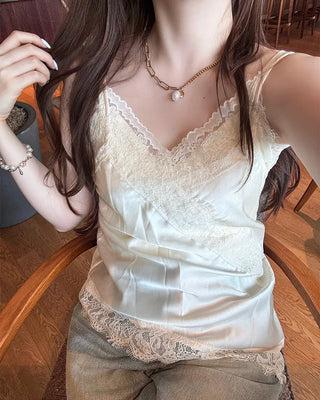 Satin lace camisole