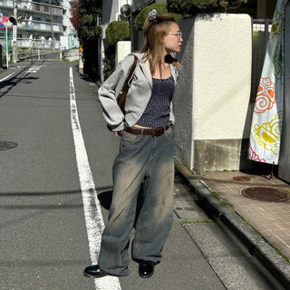Vintage wide-leg denim pants